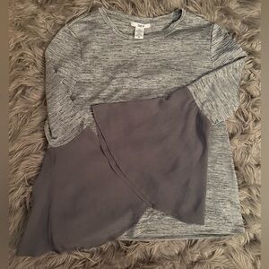 Bar III Chic Gray Top with Flared Sleeves